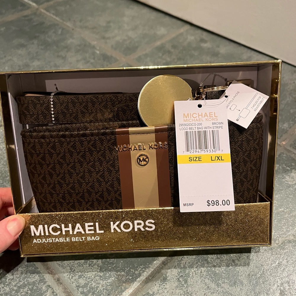 Michael Kors Dark Brown Logo Belt Bag